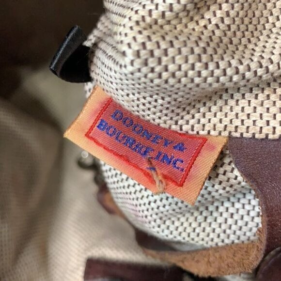 Dooney & Bourke Croc Embossed Leather Drawstring Shoulder Bag-Brown 10”W x 10”H - Picture 13 of 16